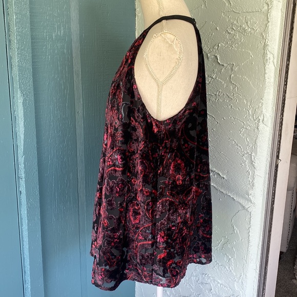 Torrid NWT HALTER TUNIC TANK - BURNOUT VELVET PAISLEY Torrid SZ 0=12 in women’s - Picture 2 of 12